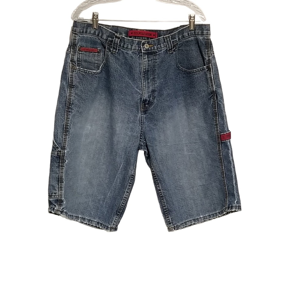 VINTAGE 90s US Polo Assn Carpenter Shorts Mens 36 Distressed Relaxed Denim